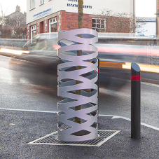 Laser-cut tree guards for Ruthin Art Project