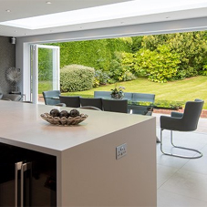 Origin bifold doors create a stunning kitchen extension