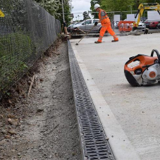 Polymer drainage channel for Haslemere station