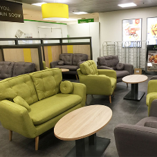 Retro sofas for supermarket chain