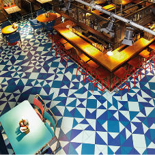 Striking floor patterns for new restaurant