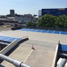 Fast curing car park system for city car park