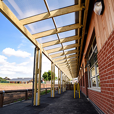 Timber frame walkway for Fernwood Primary School