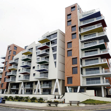 Porcelain tiles enhance the look of luxury apartments