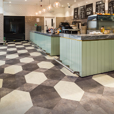 Amtico Signature tiles for Harris + Hoole coffee shop