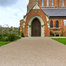 Resin bound footpaths at St Thomas Church