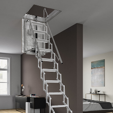 Escalmatic electric loft ladder has NBS specification