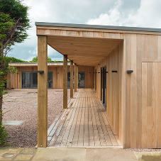 Stylish facilities building at countryside hotel