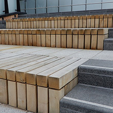 Timber steps for Riverlight London