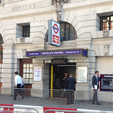 Passenger tunnels at Moorgate Tube station