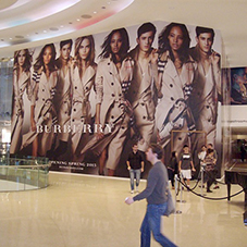 Large indoor hoardings for Burberry