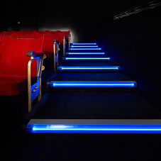 LED stair edgings for a custom-built theatre