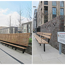 Bespoke high-back benches for Chobham Manor