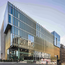 Modern glazing reflects historic Edinburgh setting