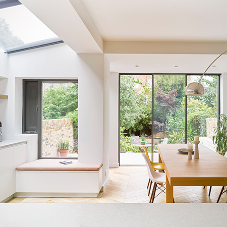 Fixed frameless rooflights for family kitchen renovation