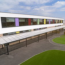 Monopitch shelters at Aureus Primary School