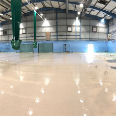 Liquid floor screed for leisure centre refurbishment