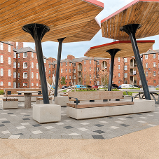 Seating elements encourage local families to socialise