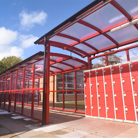 Signal Red shelter creates walkway for students in Harrow