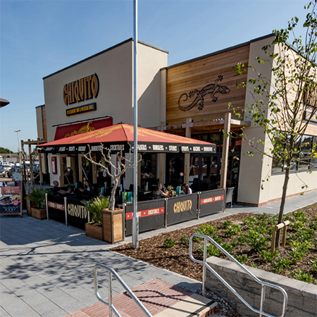 Durable paving and walling for new retail park in Exeter