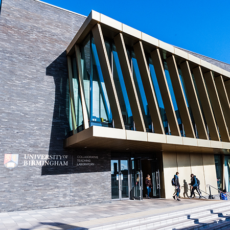 Modern wayfinding signs help students at Birmingham University lab