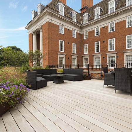 Stunning yellow Balau decking for Royal Star and Garter