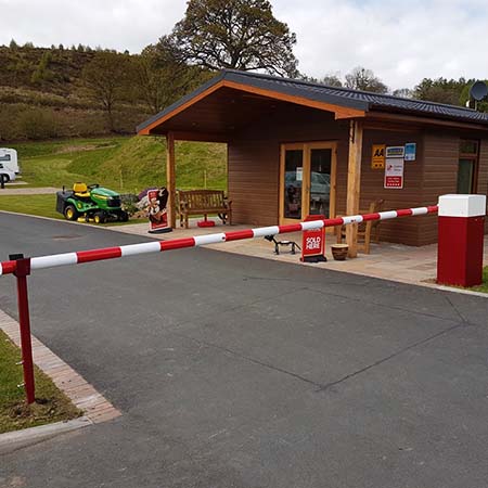 Automatic rising barrier for access control at Redkite Touring Park