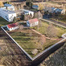 Small Icelandic town church protected by Jacksons Fencing