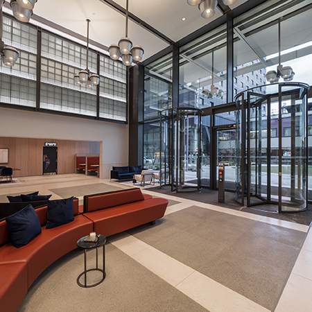 Bespoke revolving doors adds edge to office space