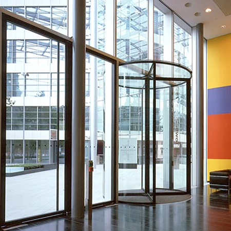Revolving doors add style to 6 Tower Place