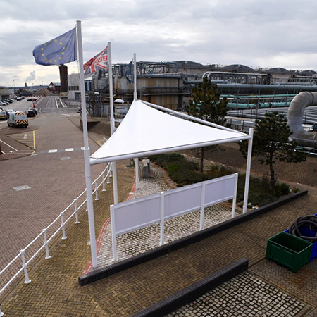 Broxap raise the flags with their waterproof fabric sail in Liverpool