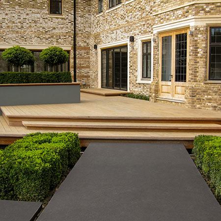 Ipe Timber Deck Boards surround pool at beautiful London residence