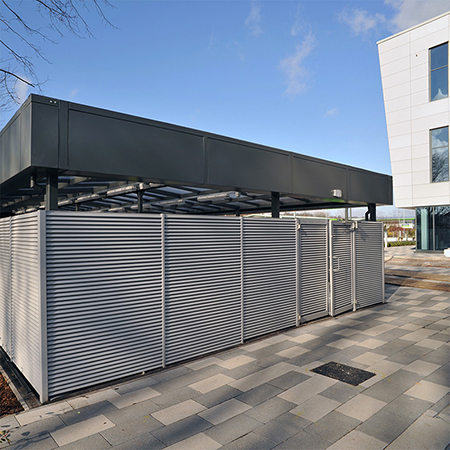 Bespoke wheelie bin store and cycle compound for bet365 HQ