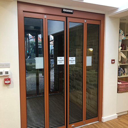 Compact TORMAX automatic entrance for hospice refurbishment