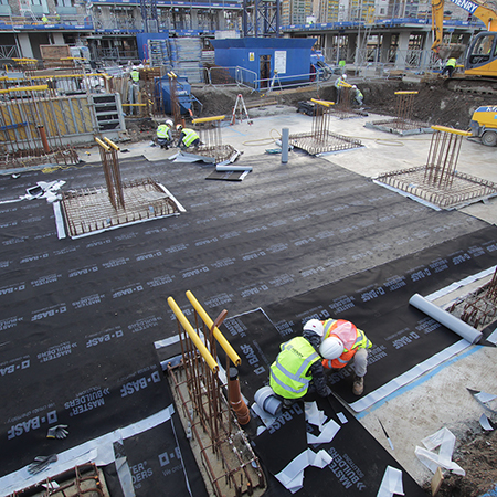 Watertight floor slab at Aberfeldy Village