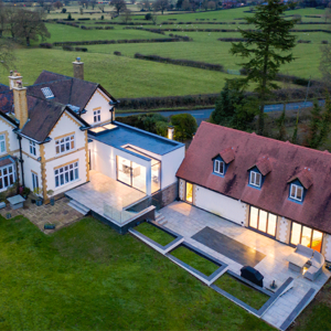 Rooflights create seamless transition between the indoors and outdoors