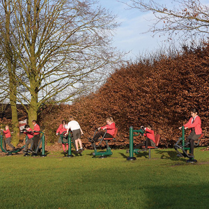 Outdoor fitness area for pupils at Johns CE Primary School
