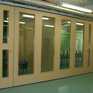 Operable walls from Beehive allow flexible spaces in classrooms