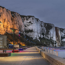 Stylish new lighting for the waterfront of Tréport in France