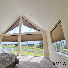 Wow your clients with SONA's Smart Blinds for Apex & Shaped Windows