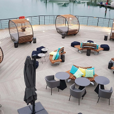 High-end decking features at Southampton Harbour Hotel
