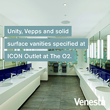 Impressive new Venesta washroom for ICON Outlet at The O2