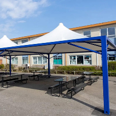 The Harvey Grammar School in Kent Add White Fabric Tepee Canopies