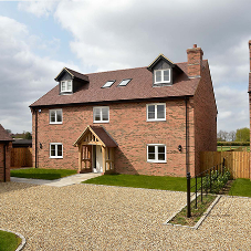 Two symmetrical new properties in rural Bedfordshire