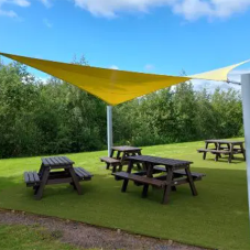 Border Biscuits in Lanarkshire Adds Colourful Shade Sail