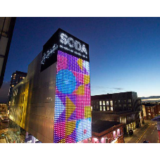 School of Digital Arts Rocksilk® RainScreen Slab is the perfect backdrop for SODA’s LED façade