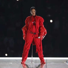 Rihanna returns to the stage at the 2023 Super Bowl halftime show performing on Harlequin Hi-Shine