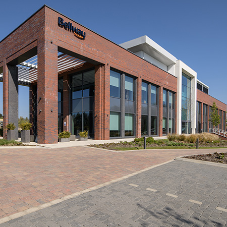 Modern paving complements Bellway Homes HQ