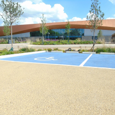Coloured asphalt surfacing for new ice centre