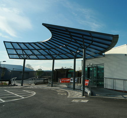 ADI entrance canopy at Park Lane School